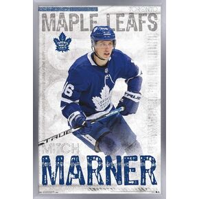 Trends International NHL Toronto Maple Leafs - Mitch Marner 19 Wall Poster, 22.375" x 34", Silver Framed Version