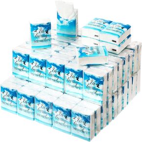 Geyee 100 Pcs Funeral Facial Tissues in Loving Memory Bulk Funeral Favors Travel Pocket Tissues Small Personal Tissue Packs Memorial Facial Tissues for Funeral Guests Relatives
