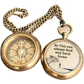 ZUBIA So You can Always find Your Way Back Home Antique Compass Pendant Working Compass Necklace - to My Boyfriend, Back to me, Valentines Day