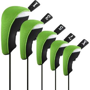 Andux 5pcs/Set Golf 460cc Driver Fairway Wood Club Head Covers Short Neck