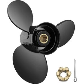 VEVOR Outboard Propeller, Marine Upgrade OEM Aluminum Outboard Boat Propeller fit Mercury Engines 30/35/40/45/50/55/60/70hp Compatible with Evinrude Outboard RH