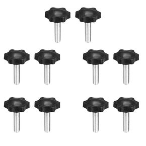 10 Pcs Clamping Screw Knob, Plum Hex Shaped Grips Star Knob M6 × 45mm Male Thread