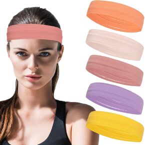 Workout Headbands Non Slip Headband Sport Headbands Sweatbands Elastic Sport Hair Bands for Yoga Running Sports Travel Indoor Fitness Gym