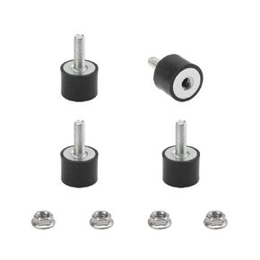 4Pcs M8x23 Rubber Studs Shock Absorber Anti-Vibration Isolator Mounts, 30x20mm Rubber Cylindrical Vibration Isolation Mount with Locknut(VV)