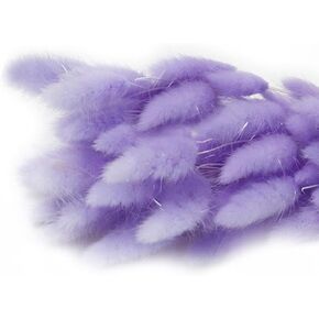 HVEST 120 PCS Bunny Tails Dried Flowers 17" Teal Pampas Grass Small Dried Flower Bouquet Natural Dried Plants for Boho Flower Arrangement Decor for Home Wedding and Party Decoration