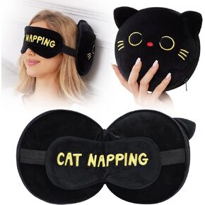 2-in-1 Compact Zippered Travel Pillow Sleep Mask - Comfy Support with One Size Fits Most, Ideal for Travel, Road Trips, or Relaxing at Home (Sloth)