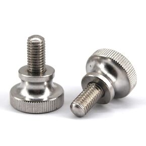 (6 Pieces) M6x25mm Flat Head Knurled Screw Bolts 304 stainless steel Fully Threaded Thumb Screws with Shoulder Fastener