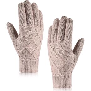 Cierto Women Winter Warm Gloves: Lightweight Touch Screen Fleece Lined Cold Weather Gloves | Women's Fashion Knit Gloves