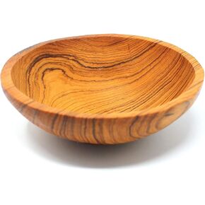 9 Inch Hand-Carved Olive Wood Bowl, Uniquely Crafted in Kenya, Slight Variation Due to Handmade Nature
