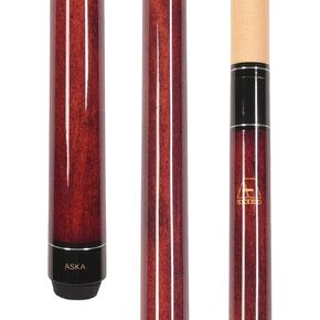 ASKA Pool Cue Stick 58" Wrapless Design, Maple Shaft, 5/16x18 Joint, 13mm Leather Tip, LEC