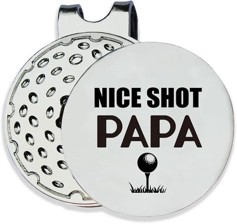 علامة كرة جولف من Nice Shot Papa أفضل هدية للأب - علامة جولف مضحكة مع مشبك قبعة مغناطيسي هدية مبتكرة للجولف - إكسسوارات جولف هدايا لمحبي الجولف الرجالي in Saudi Arabia