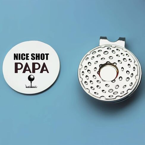 علامة كرة جولف من Nice Shot Papa أفضل هدية للأب - علامة جولف مضحكة مع مشبك قبعة مغناطيسي هدية مبتكرة للجولف - إكسسوارات جولف هدايا لمحبي الجولف الرجالي in Saudi Arabia