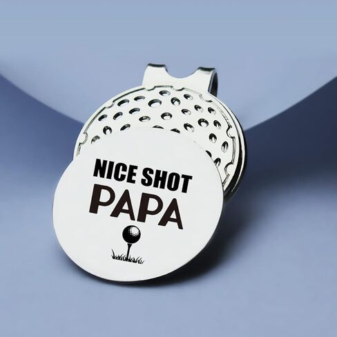 علامة كرة جولف من Nice Shot Papa أفضل هدية للأب - علامة جولف مضحكة مع مشبك قبعة مغناطيسي هدية مبتكرة للجولف - إكسسوارات جولف هدايا لمحبي الجولف الرجالي in Saudi Arabia