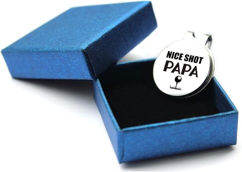 علامة كرة جولف من Nice Shot Papa أفضل هدية للأب - علامة جولف مضحكة مع مشبك قبعة مغناطيسي هدية مبتكرة للجولف - إكسسوارات جولف هدايا لمحبي الجولف الرجالي in Saudi Arabia
