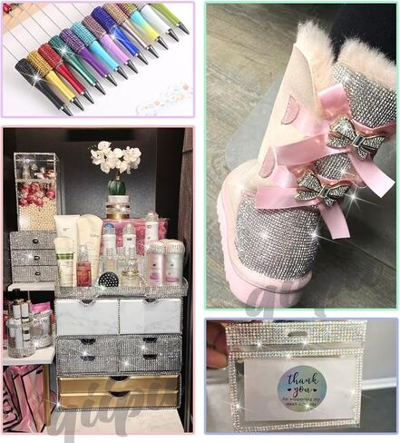 3 Yards Crystal Black Self Adhesive Rhinestone Strips K9 Glass Diamond Jet Black Bling Glitter Rhinestone Ribbon Sticker Bling Wrap Roll for Crafts DIY Arts Crafting Car Phone Cake Decor in Kuwait