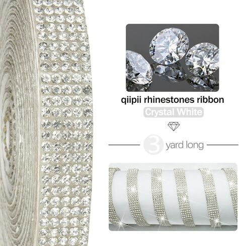 3 Yards Crystal Black Self Adhesive Rhinestone Strips K9 Glass Diamond Jet Black Bling Glitter Rhinestone Ribbon Sticker Bling Wrap Roll for Crafts DIY Arts Crafting Car Phone Cake Decor in Kuwait