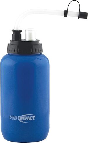 غطاء بخاخ طويل قابل للانحناء لزجاجة مياه قابلة للعصر - بلاستيك LDPE خالٍ من BPA - ترطيب البيسبول والهوكي وصالة الألعاب الرياضية MMA واليوجا والملاكمة وركوب الدراجات وكرة القدم اللينة وكرة القدم لاكروس (35.5 أونصة) (أزرق) in Kuwait