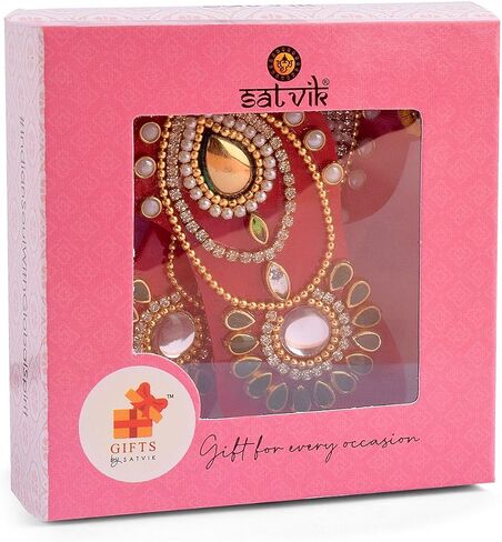 SATVIK 1 Pc Set of Acrylic Lakshmi Mata Charan Paduka Sticker Diwali Festival Decoration with Stone Moti Mandir Home Office Floor Festival Pujan Home Floor Kolam Shubh Labh Rangoli Stickers (DESIGN 2) in Saudi Arabia