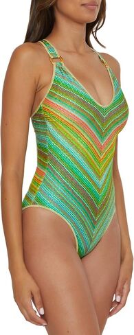 BECCA Women's Rainbow Sunset One Piece Swimsuit, Scoop Neck, Bathing Suits in Saudi Arabia