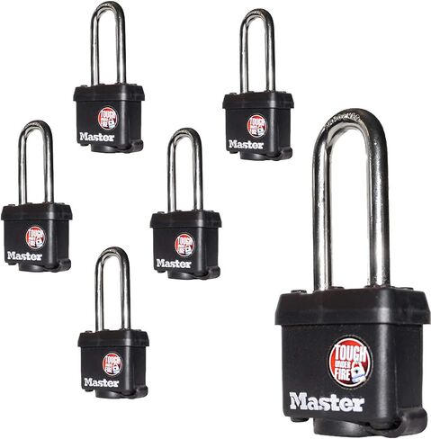 Master Lock (6) Keyed Alike Padlocks w/Thermoplastic Coating and 2"(51mm) Tall Shackle - Model # 311KALH-6 in Saudi Arabia