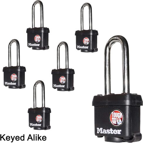 Master Lock (6) Keyed Alike Padlocks w/Thermoplastic Coating and 2"(51mm) Tall Shackle - Model # 311KALH-6 in Saudi Arabia