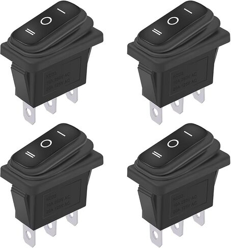 Weideer 4 قطعة مفتاح الروك مقاوم للماء تشغيل/إيقاف/تشغيل 3Pin 3 موقف SPDT التيار المتناوب 6A 250 فولت 10A 125 فولت قارب التبديل KCD3-103-W in Saudi Arabia