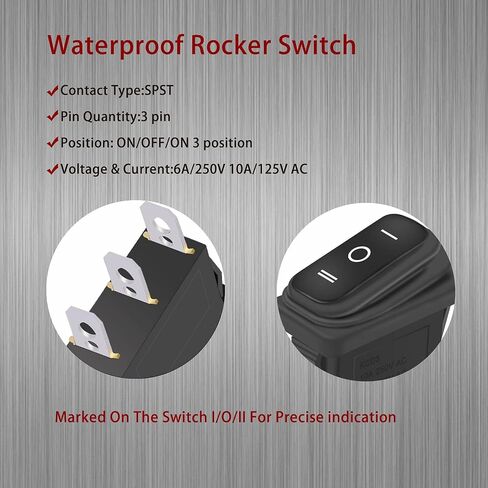 Weideer 4 قطعة مفتاح الروك مقاوم للماء تشغيل/إيقاف/تشغيل 3Pin 3 موقف SPDT التيار المتناوب 6A 250 فولت 10A 125 فولت قارب التبديل KCD3-103-W in Saudi Arabia