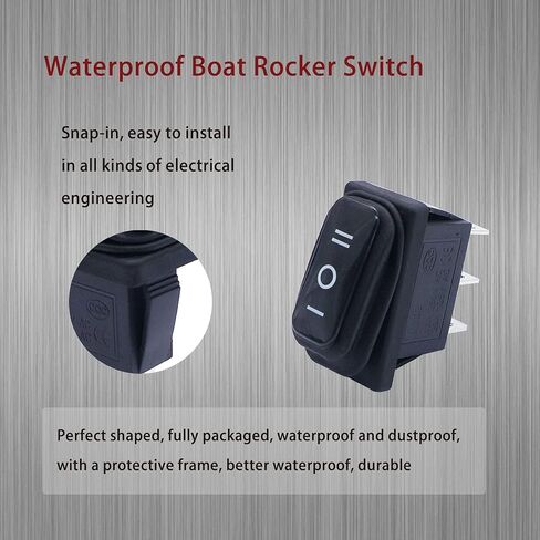 Weideer 4 قطعة مفتاح الروك مقاوم للماء تشغيل/إيقاف/تشغيل 3Pin 3 موقف SPDT التيار المتناوب 6A 250 فولت 10A 125 فولت قارب التبديل KCD3-103-W in Saudi Arabia