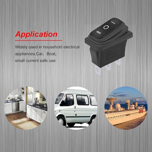 Weideer 4 قطعة مفتاح الروك مقاوم للماء تشغيل/إيقاف/تشغيل 3Pin 3 موقف SPDT التيار المتناوب 6A 250 فولت 10A 125 فولت قارب التبديل KCD3-103-W in Saudi Arabia