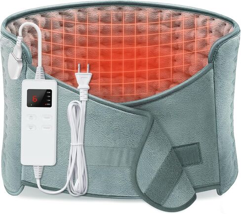 Heating Pad for Back Pain Relief,12"x24"+20" Large Heat Pad with Loop Fasten,6 Heat Setting, Auto Shut Off, Machine Washable, Electric Heating Pad for Neck and Shoulder in Saudi Arabia