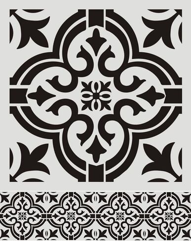 12 x 12 Inch Large Size Reusable Stencil Laser Cut Painting Template Floor Wall Tile Fabric Furniture Stencils Painting Stencils (E4, 4PC) in Saudi Arabia
