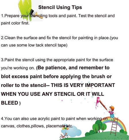 12 x 12 Inch Large Size Reusable Stencil Laser Cut Painting Template Floor Wall Tile Fabric Furniture Stencils Painting Stencils (E4, 4PC) in Saudi Arabia