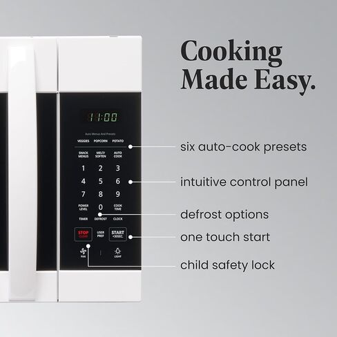 فرن ميكروويف فاربروير فوق النطاق، 1.7 قدم مكعب. قدم. - 1000 واط - إعادة تسخين تلقائي، طهي متعدد المراحل، ميزة الذوبان/التنعيم، قفل أمان للأطفال، شاشة LED - موفرة للمساحة وقوية - أبيض in Kuwait