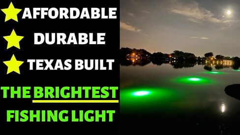 Green Blob Outdoors مصباح صيد جديد تحت الماء LED للأحواض 7500 أو 15000 لومن مع سلك طاقة 110 فولت تيار متردد 30 قدمًا أو 50 قدمًا، كرابي، سنوك، جاذب الأسماك، صنع في تكساس in Kuwait