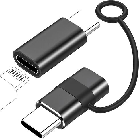 لمحول Lightning أنثى إلى USB C ذكر، موصل شاحن USB من النوع C لسلسلة iPhone 15، يدعم شاحن سريع PD بقدرة 27 وات، نقل البيانات لأجهزة Samsung، i-pad، وليس للصوت/OTG، مع حلقة مضادة للفقد in Kuwait