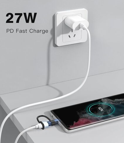 لمحول Lightning أنثى إلى USB C ذكر، موصل شاحن USB من النوع C لسلسلة iPhone 15، يدعم شاحن سريع PD بقدرة 27 وات، نقل البيانات لأجهزة Samsung، i-pad، وليس للصوت/OTG، مع حلقة مضادة للفقد in Kuwait