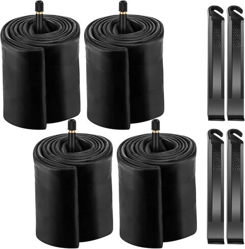 4 قطع من أنابيب الدراجة مقاس 20 × 4 بوصة، الأنبوب الداخلي للدراجة، أنبوب إطارات الدراجة، أنابيب مطاطية بوتيل مع صمام شريدر و4 قطع رافعات إطارات للطرق MTB للأطفال in Kuwait