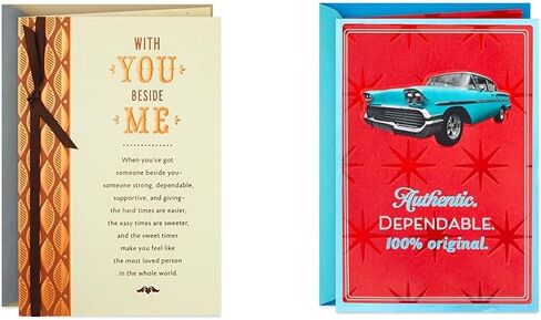 Hallmark Romantic Birthday Card (Gold and Green Leaf) & Birthday Card for Husband (Plaid with Flower) in Saudi Arabia