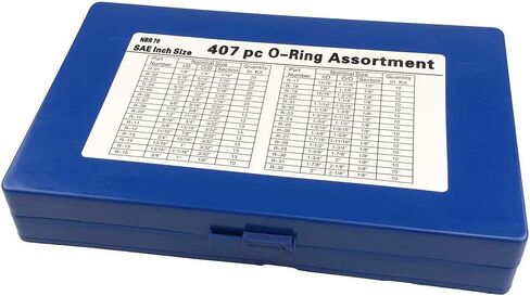 مجموعة متنوعة من الحلقات الدائرية العالمية SAE 407 قطعة، 32 مقاس Buna-N 70A للسباكة والسيارات وإصلاح الحنفية (407 قطعة) in Kuwait