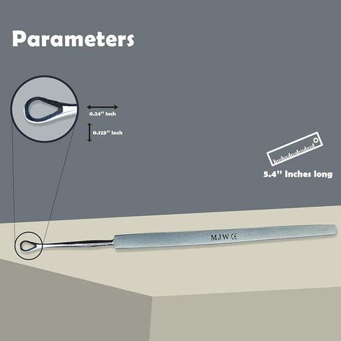 مزيل شمع الأذن الاحترافي من إم جيه دبليو مصنوع من الفولاذ المقاوم للصدأ - منظف كوريت الأذن لإزالة ري الأذن، أداة تنظيف الأذن الصحية القابلة لإعادة الاستخدام للبالغين والأطفال in Kuwait