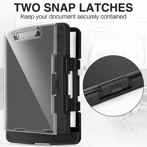 Sooez Original Clipboard with 2 Storage & Pen Holder, Heavy Duty Clip Boards 8.5x11 with Dual Storage, Clearview Dry Erase Coach Clipboard with Real Hinge, High Capacity, School & Office Supplies in Kuwait