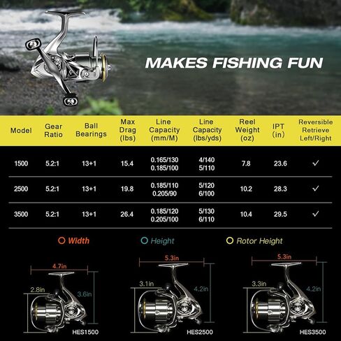 بكرة صيد دوارة مقاس 1500 2500 3500، 13+1 من الفولاذ المقاوم للصدأ BB CNC بكرة صيد من الألومنيوم تصل إلى 27 رطل أقصى سحب 5.2:1 نسبة التروس للمياه المالحة أو المياه العذبة in Kuwait