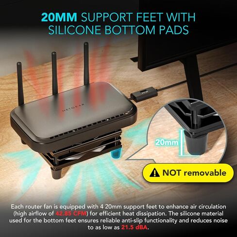 USB Router Fan, include 1000mm Extension Cable with 3-Speed Adjustable Controller, Cooling Case Fan for Receiver DVR Xbox TV Box Router 120mm x 25mm 5V USB Power in Kuwait