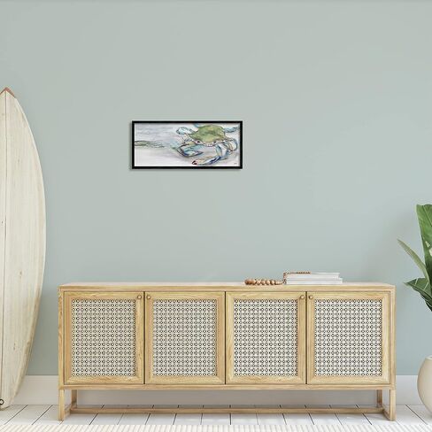 لوحة فنية جدارية مؤطرة من Stupell Industries Vivid Crab Beach Shoreline مشهد طبيعي بحري، تصميم بواسطة Stacy Gresell in Saudi Arabia