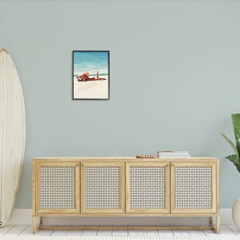 Stupell Industries Beach Babe Lounging Coastal Ocean Shoreline Framed Wall Art, Design By Amelia Noyes in Saudi Arabia