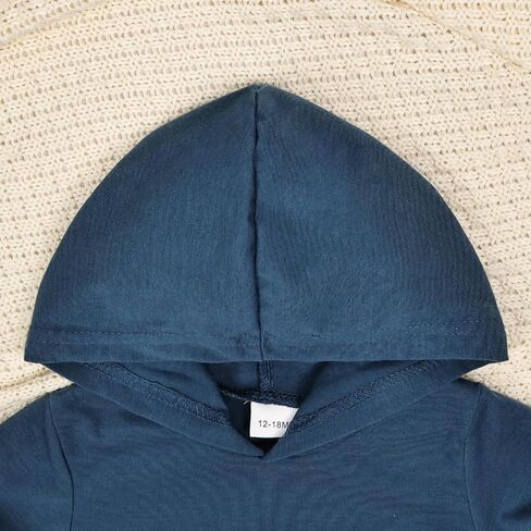 بيبي بوي ملابس طفل ملابس الصيف قصيرة الأكمام مقنعين المرقعة تي شيرت كامل وجيب طقم بناطيل رجالي 12 شهرًا-4T in Kuwait