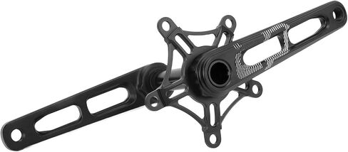 Folding Bike Crankset CNC Aluminum Lightweight 130 BCD Crankset CNC Curved Hollow Handle Single Disc Black in Saudi Arabia