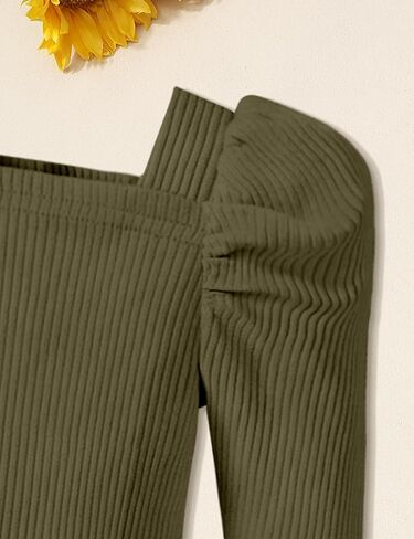 Von kilizo ملابس طفلة ملابس أطفال زهرية للفتيات نفخة طويلة الأكمام مضلع رومبير مضيئة بانت مجموعات طفل أطقم ملابس للفتيات in Kuwait