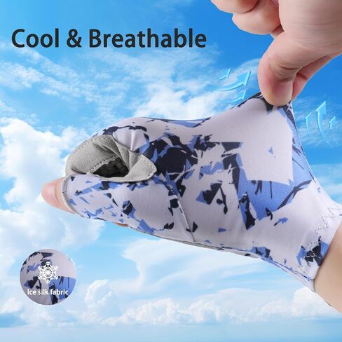 Fishing Gloves UPF50+ Sun Gloves, UV Protection Fingerless Gloves Men Women for Fishing, Kayaking, Rowing, Paddling, Canoeing, Hunting in Saudi Arabia
