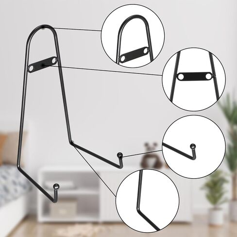 Sumnacon 4Pcs Plate Stands for Display, Metal Wall Mounted Plate Holder with Screws - 6 Inch Plate Display Holder for Plate, Book, Frame,Easel,Picture - Black in Saudi Arabia